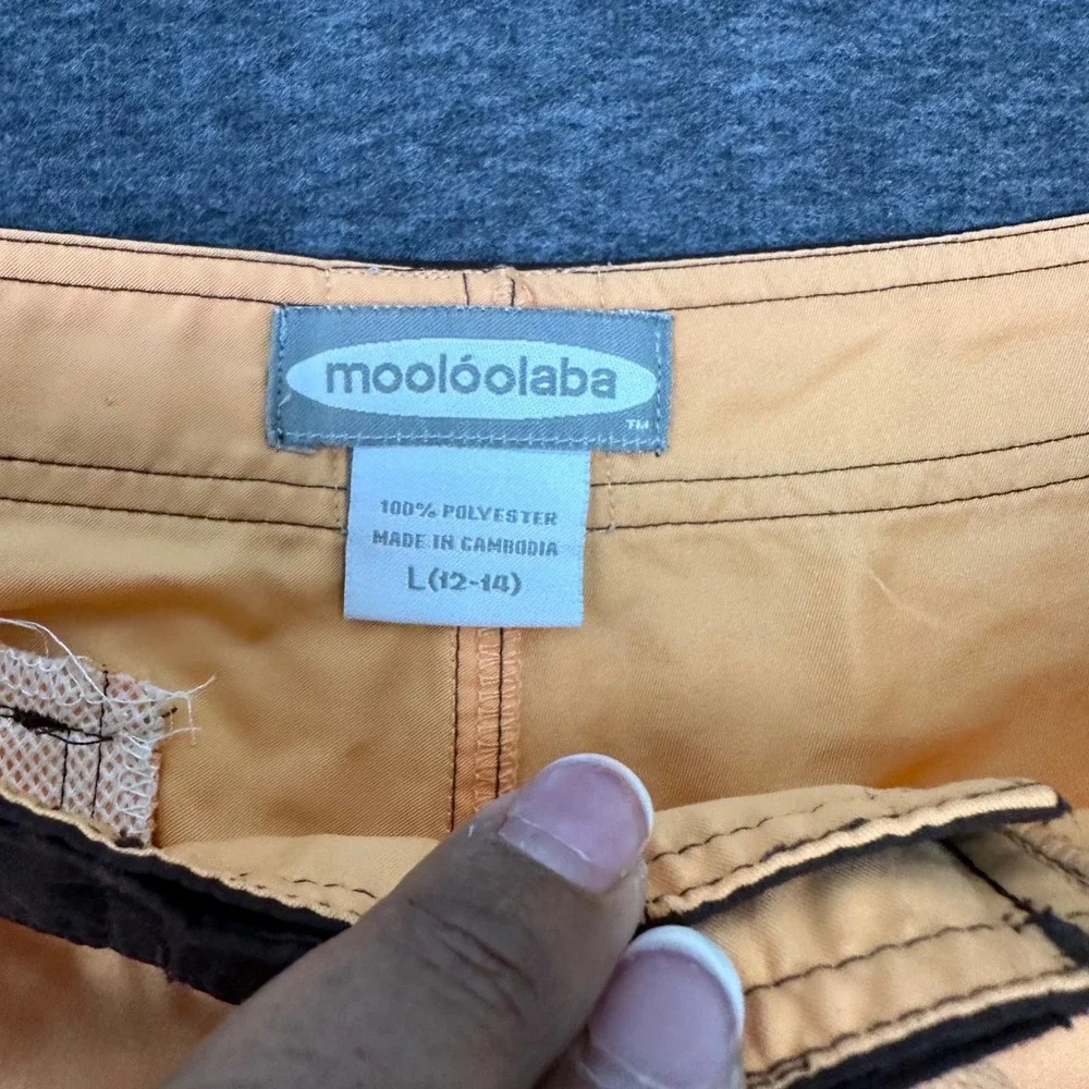Mooloolaba Women Swim Trunks‎ Board Shorts Drawstring Peach Brown Beach Trim L
